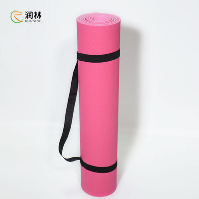 TPE Material Fitness Yoga Mat 6mm Slip Resistant dengan High Density