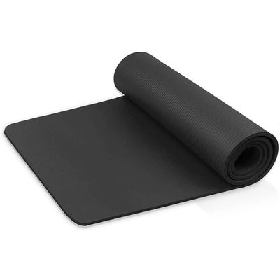 OEM Warna Solid Kebugaran NBR Yoga Mat 183cm 10mm Untuk Latihan Pilatus