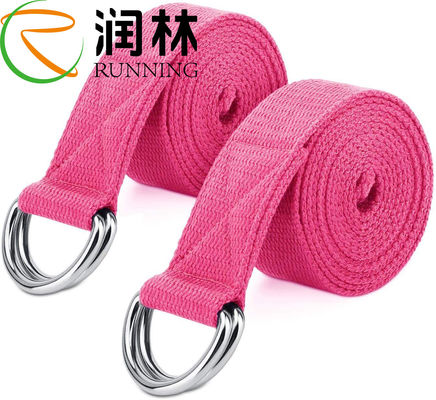 Polyester Cotton D Ring Yoga Strap Peregangan Untuk Fleksibilitas Dan Terapi Fisik