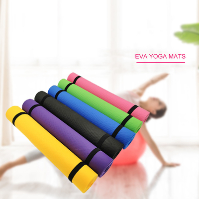 OEM Non Slip EVA Yoga Mat 4mm 6mm Dengan Tas Jinjing