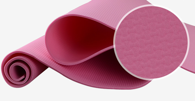 Busa Kustom Tebal EVA Yoga Mat 4mm 6mm Warna Murni Double Layer Yoga Mat 3