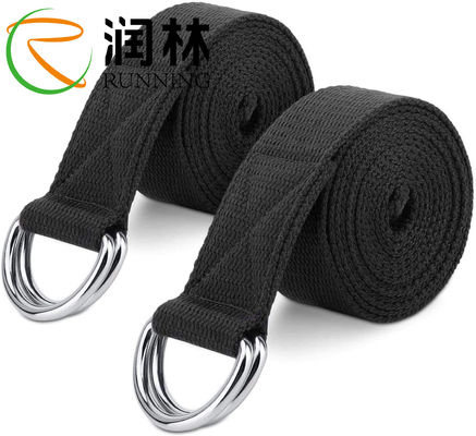 Polyester Cotton D Ring Yoga Strap Peregangan Untuk Fleksibilitas Dan Terapi Fisik
