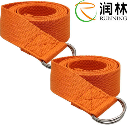 Kebugaran Peregangan Yoga Strap Band 6ft Dengan Adjustable Metal D Ring Buckle Loop