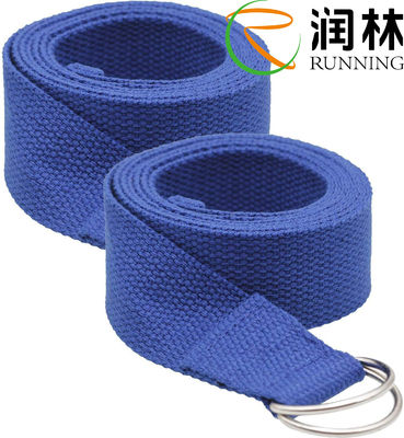 Kebugaran Peregangan Yoga Strap Band 6ft Dengan Adjustable Metal D Ring Buckle Loop