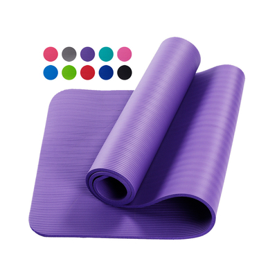 Gym Luar Ruangan Pilates NBR Yoga Mat Warna Solider Anti Air Mata Anti Slip 183*61*1CM
