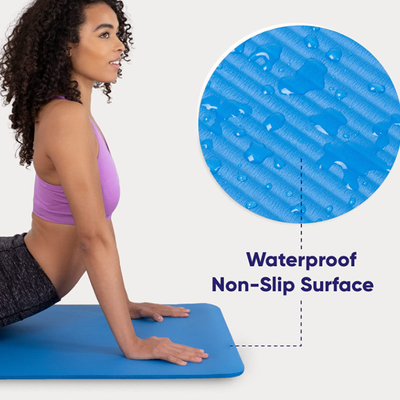 Gym NBR Yoga Mat Non Slip Logo Kustom 10mm 15mm Dengan Tali Gantung